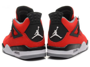 Кроссовки Nike Air Jordan 4 Retro мужские красные - фото сзади