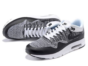 Кроссовки Nike Air Max 87 белые с черным мужские - фото спереди