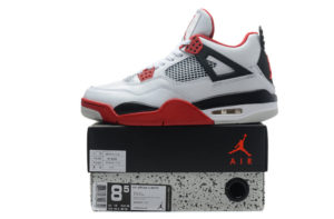 Nike Air Jordan 4 белые с красным (40-45)