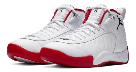 Nike Air Jordan Jumpman Pro белые с красным кожаные мужские (40-44)