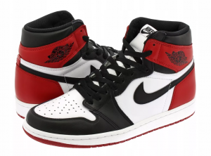 Зимние Nike Air Jordan 1 Retro High OG Chicago с мехом черно-белые с красным кожаные мужские-женские (35-44)