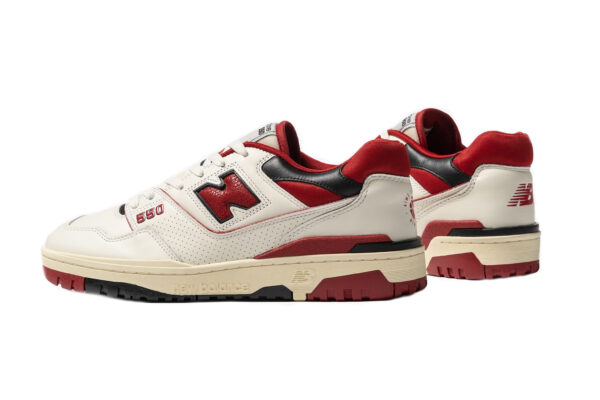 New Balance 550 Aime Leon белые с красным кожаные мужские-женские (36-44)