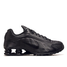 Nike Shox R4 Black черные кожаные мужские (40-44)